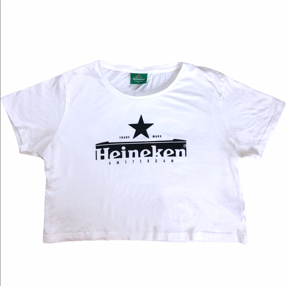 Vintage Heineken t-shirt, size M crop top